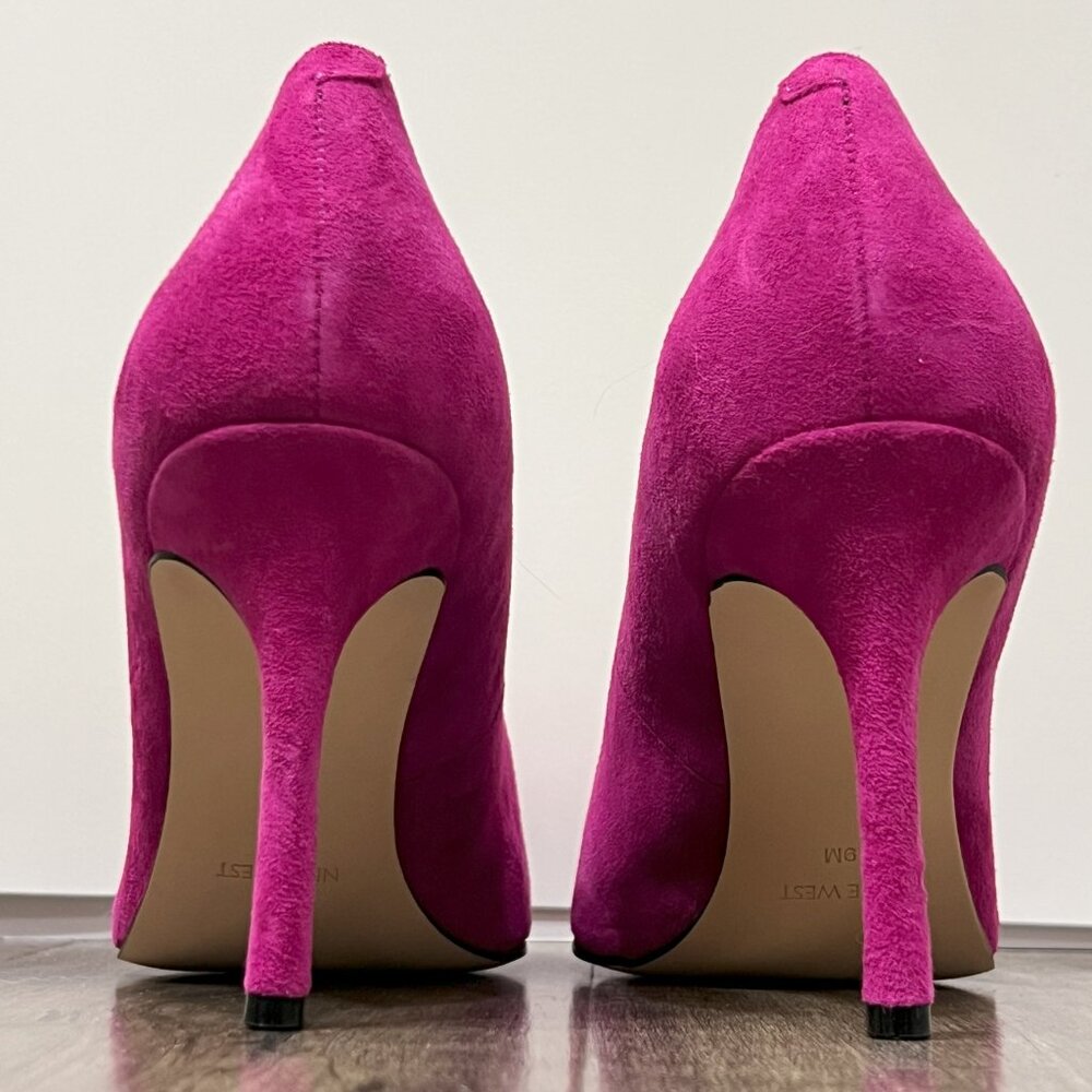 Nine West Bright Pink Suede Pumps – Size 9M - Picture 2 of 6